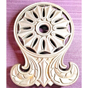 Vintage Signed Hopewell Heavy Cast Iron Trivet 8.5" x 5.5" Gray Ornate Design